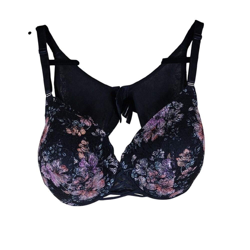Torrid Curve Plus Size Unlined Longline Underwire Push Up Floral Flower Bra